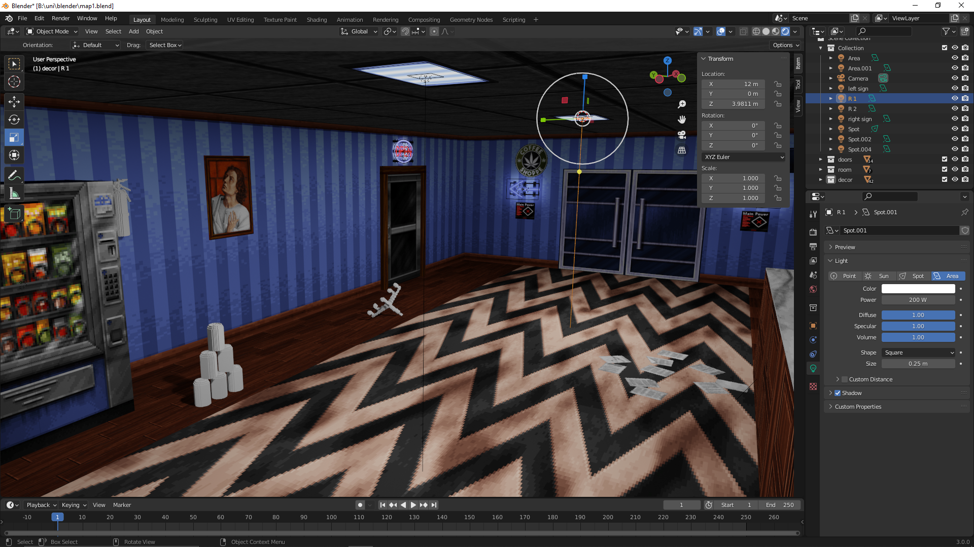 A fully decorated room